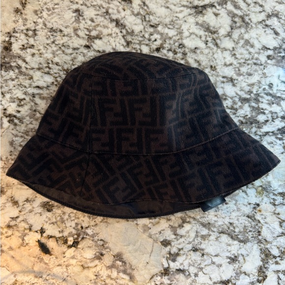 Fendi Black and Brown FF Patterned Bucket Hat main image 12